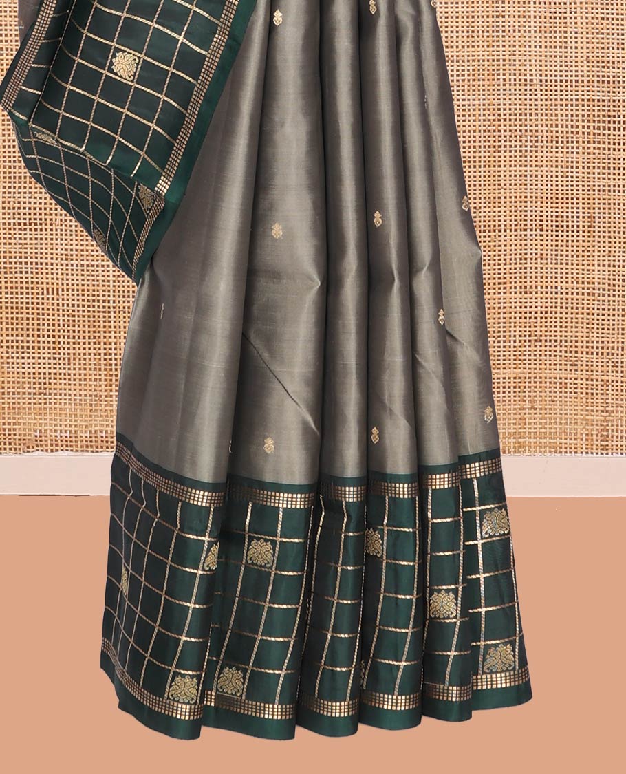 Grey Mayuri Lite Silk Mix Saree