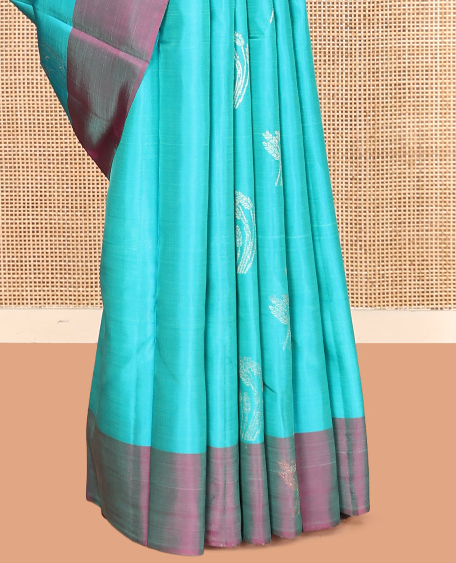 Blue Mayuri Lite Silk Mix Saree