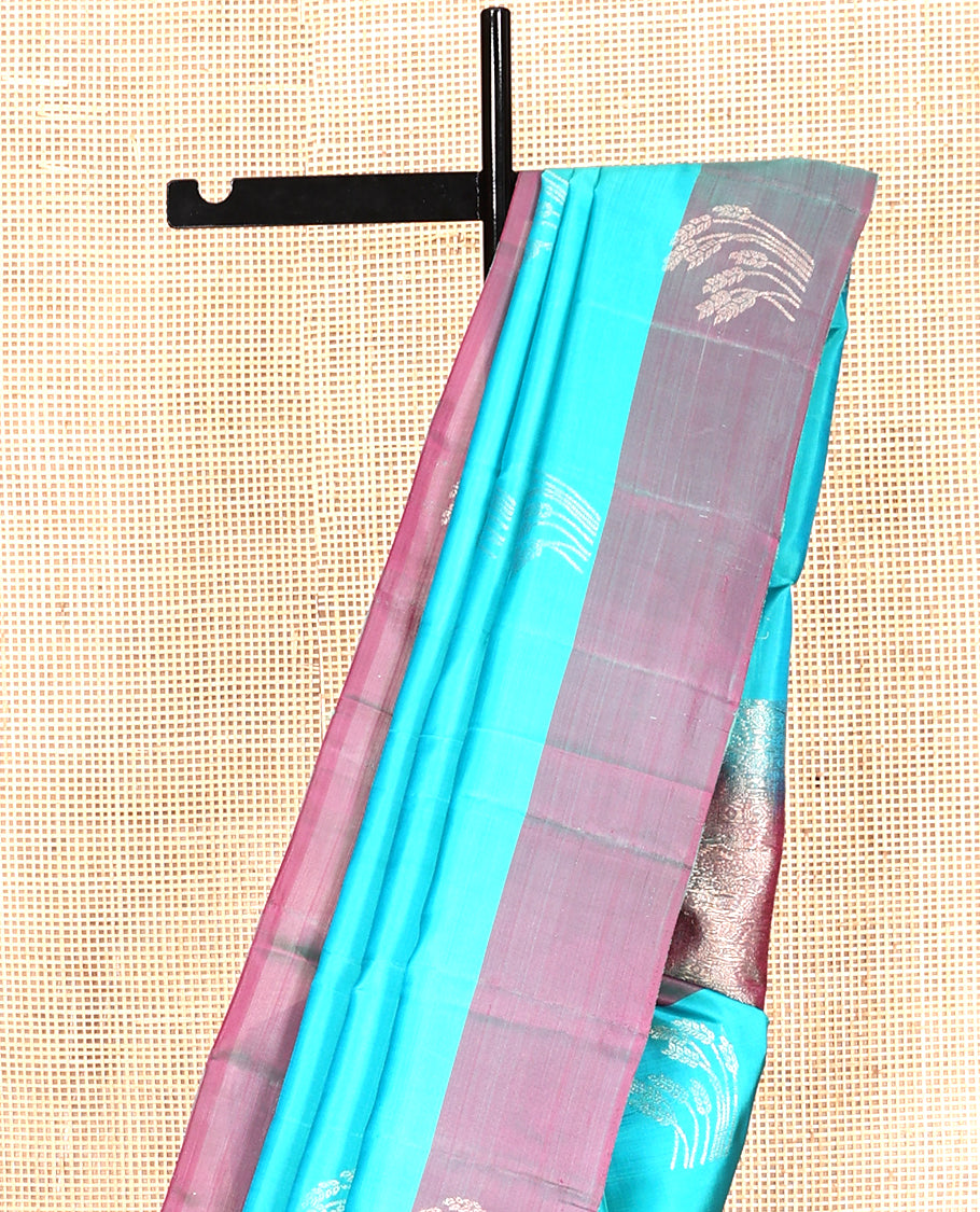 Blue Mayuri Lite Silk Mix Saree