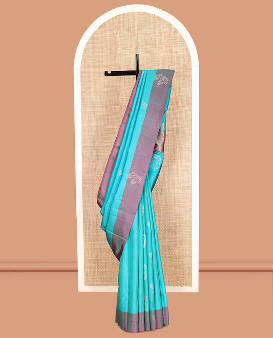 Blue Mayuri Lite Silk Mix Saree