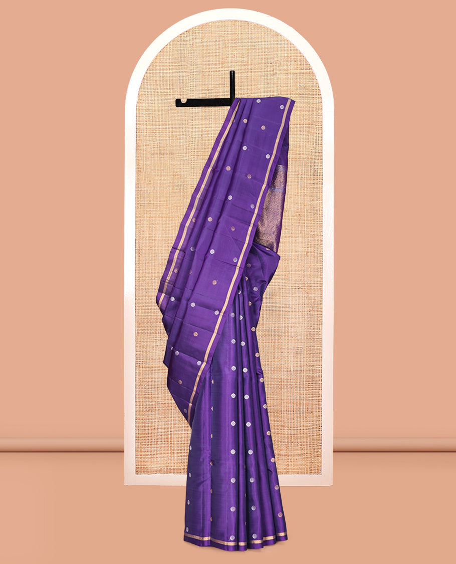 Violet Intricate Design Mayuri Lite Silk Mix Saree