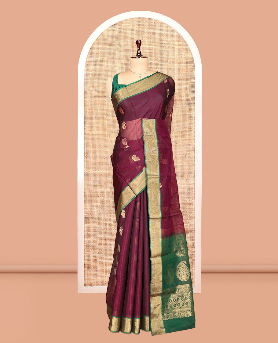 Purple Silk Cotton Saree