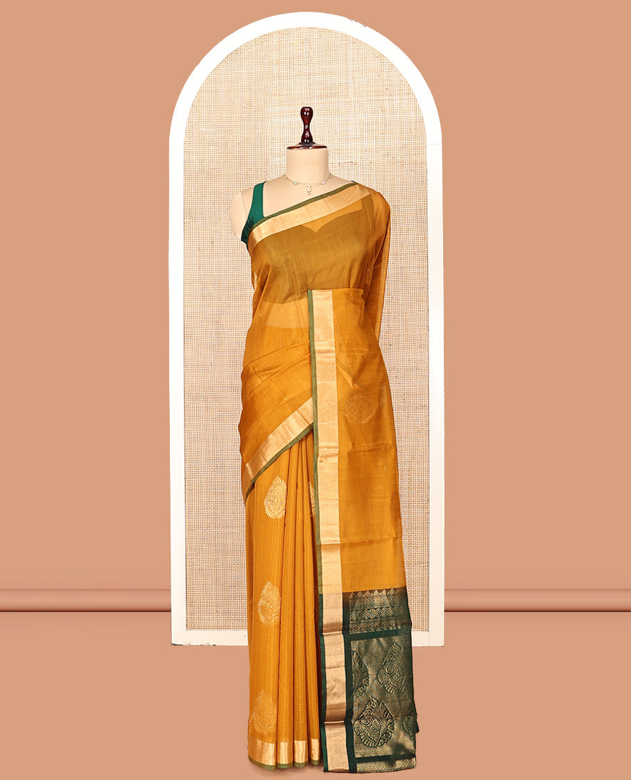 Mustard Silk Cotton Saree