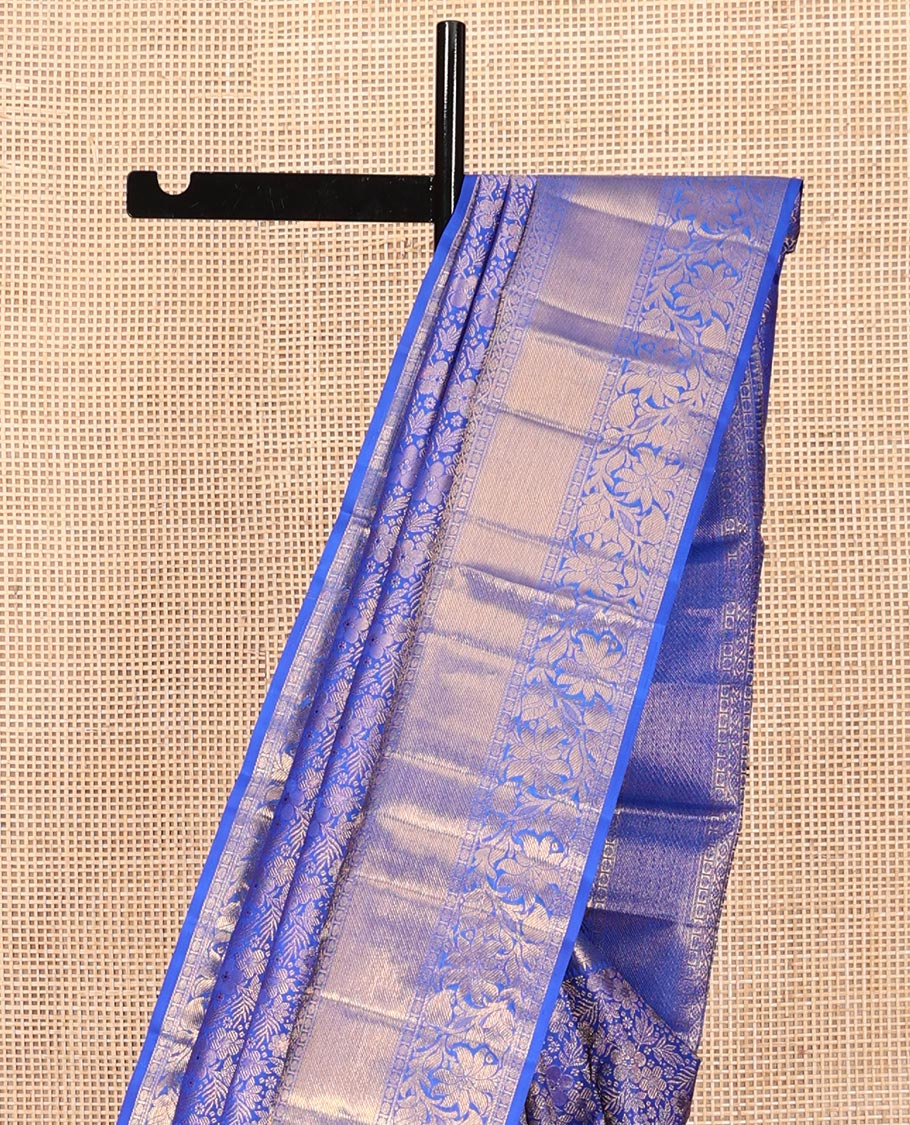 M.s Blue Kanchipuram Wedding Silk Saree