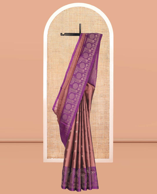 Rosewood Pink Mayuri Lite Silk Mix Saree