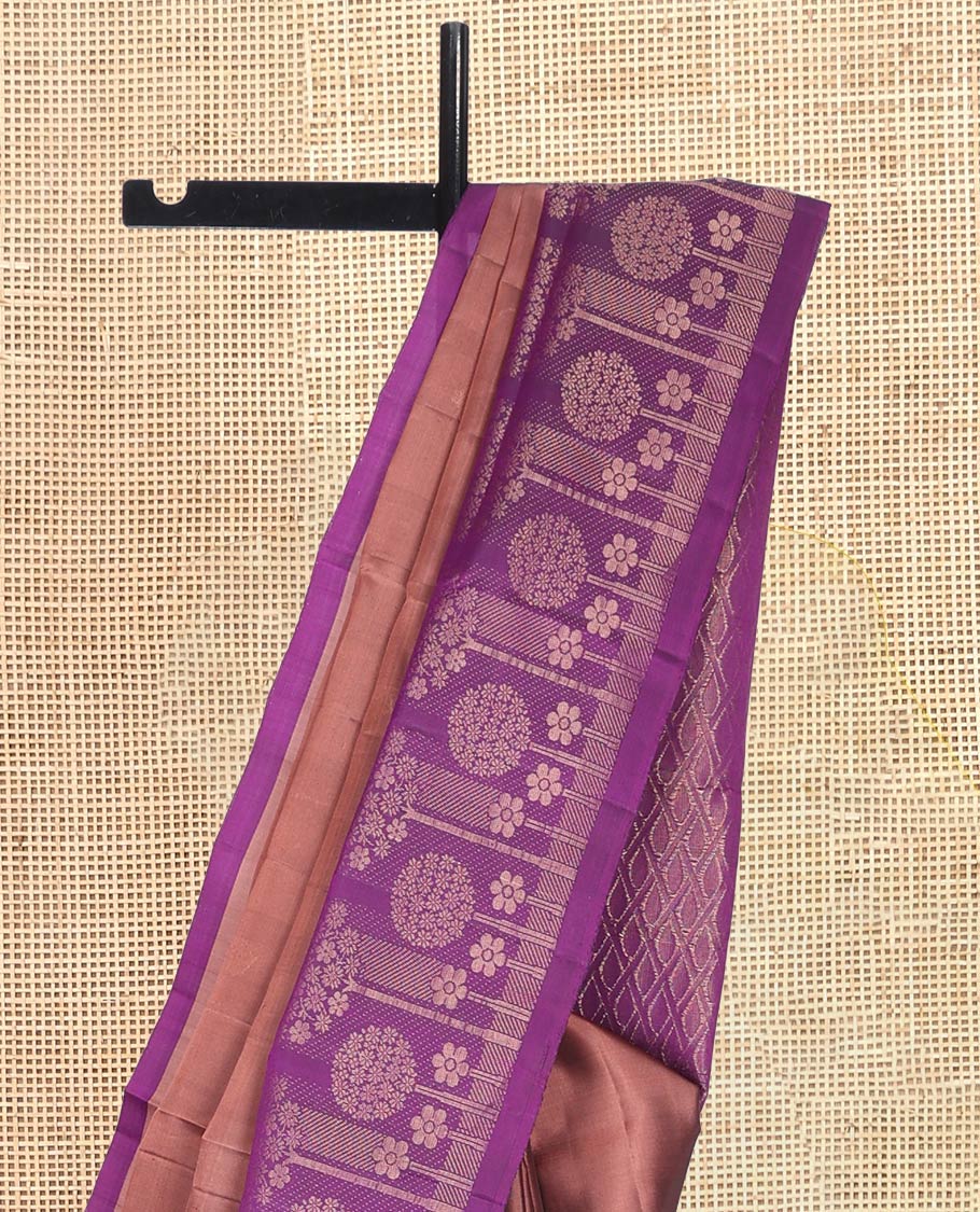 Rosewood Pink Mayuri Lite Silk Mix Saree