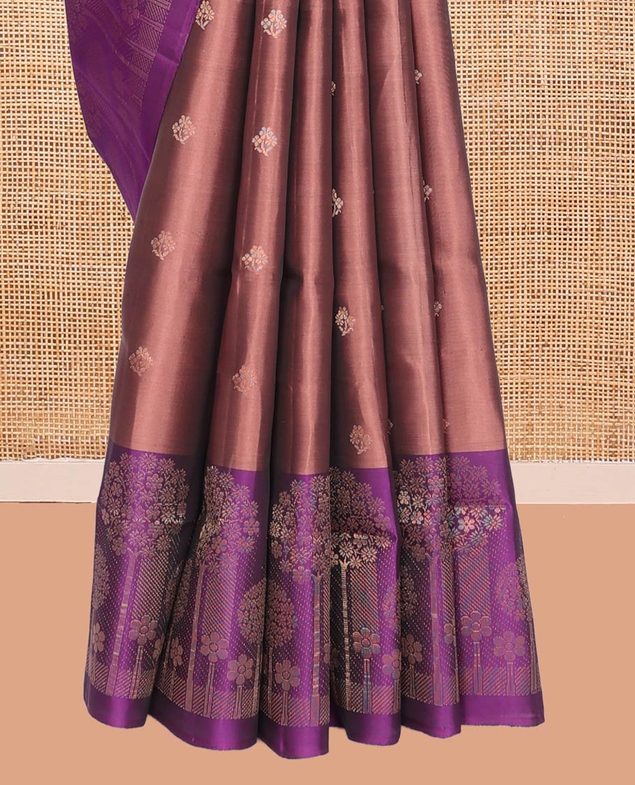 Rosewood Pink Mayuri Lite Silk Mix Saree