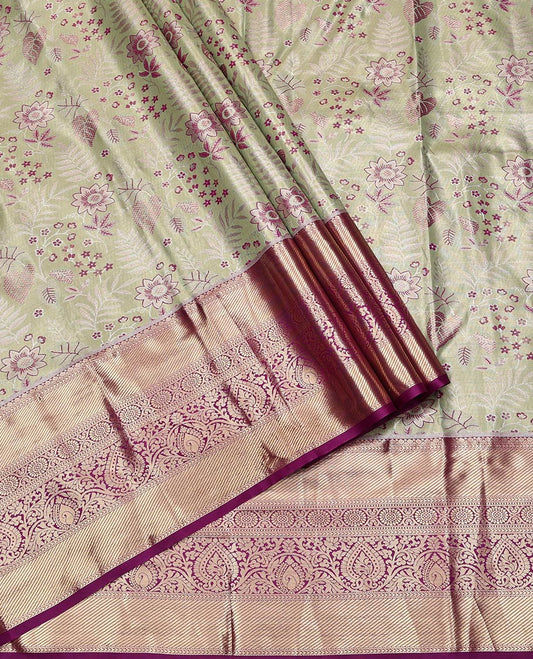 Green Art Silk Half-Saree