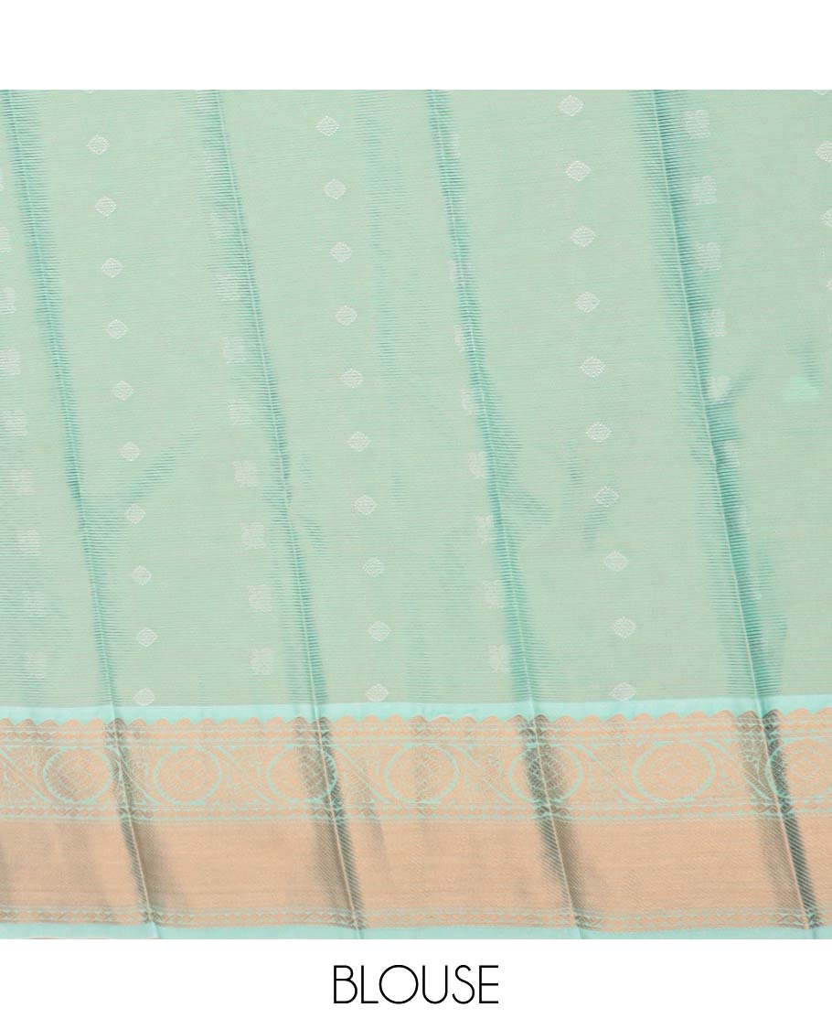 Purple peacock and chakra buttas gift saree, contrast traditional zari border, and jaal pallu