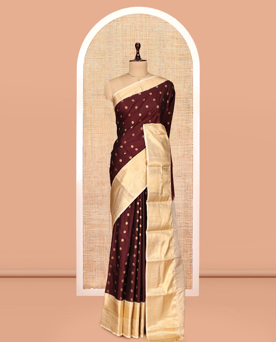 Maroon Zari Buttas Gift Saree