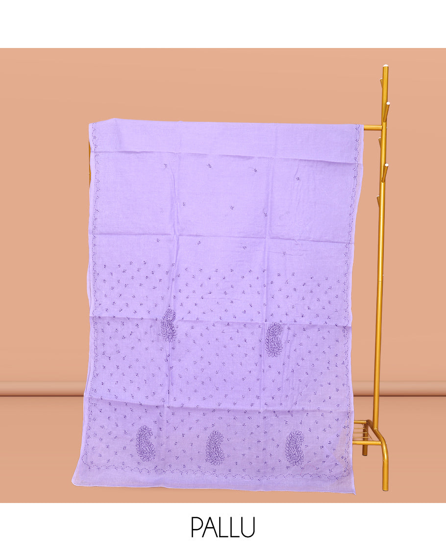 Lavender Lucknowi Chikankari Saree
