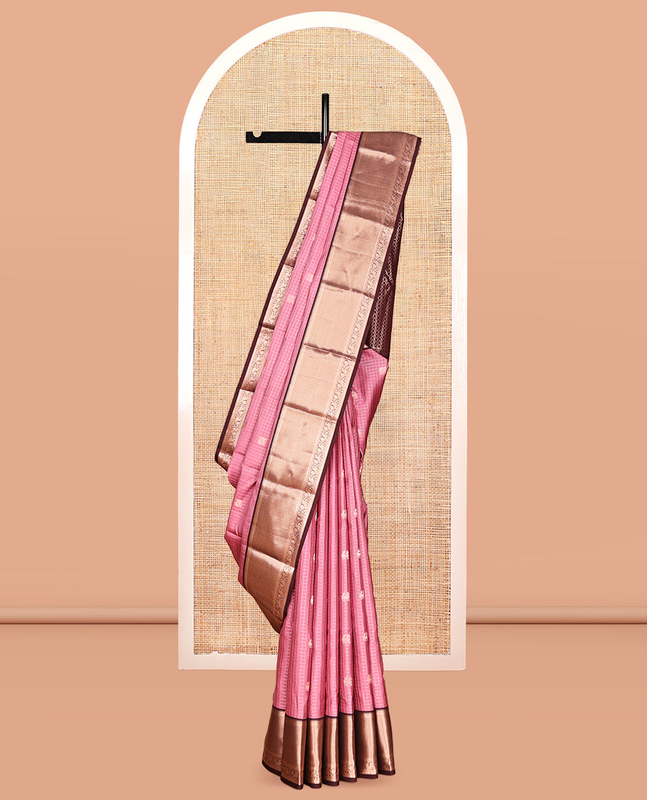 Onion Pink and Brown Vasundhara Silk Saree
