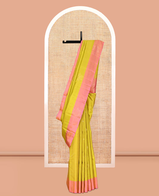 Yellow Mayuri Lite Silk Mix Saree