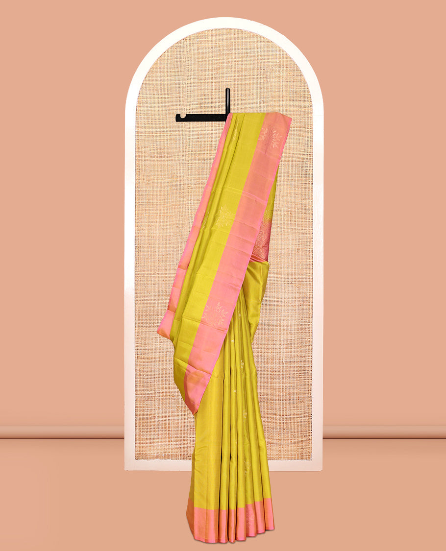 Yellow Mayuri Lite Silk Mix Saree
