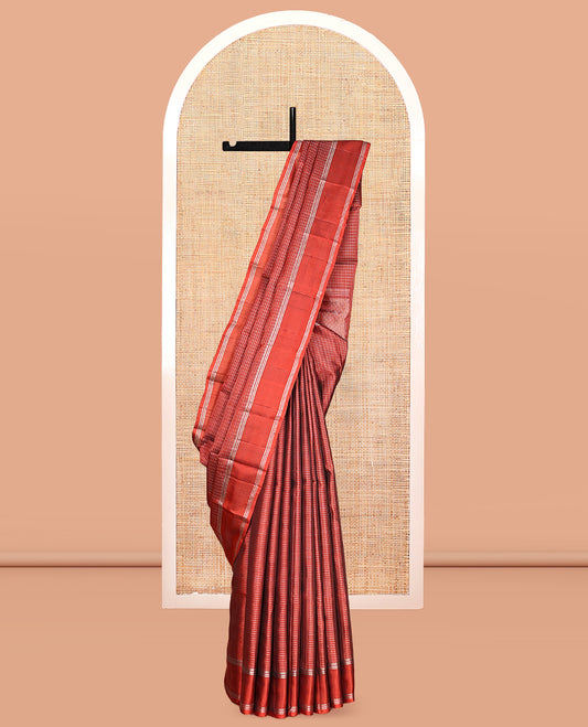 Red Mayuri Lite Silk Mix Saree