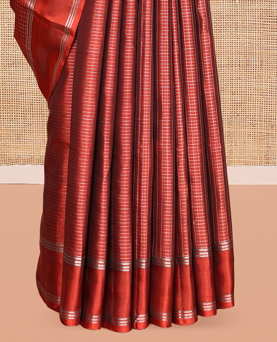 Red Mayuri Lite Silk Mix Saree