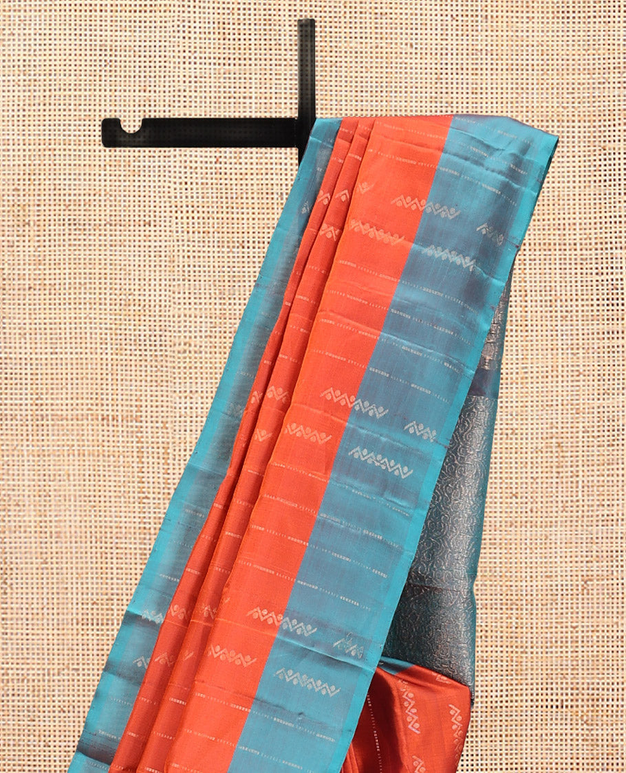 Orange Butta Mayuri Lite Silk Mix Saree