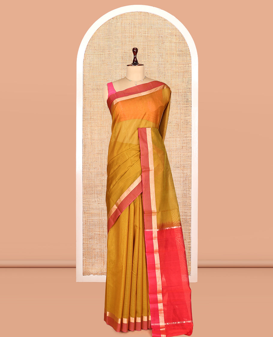 Green Plain Silk Cotton Saree