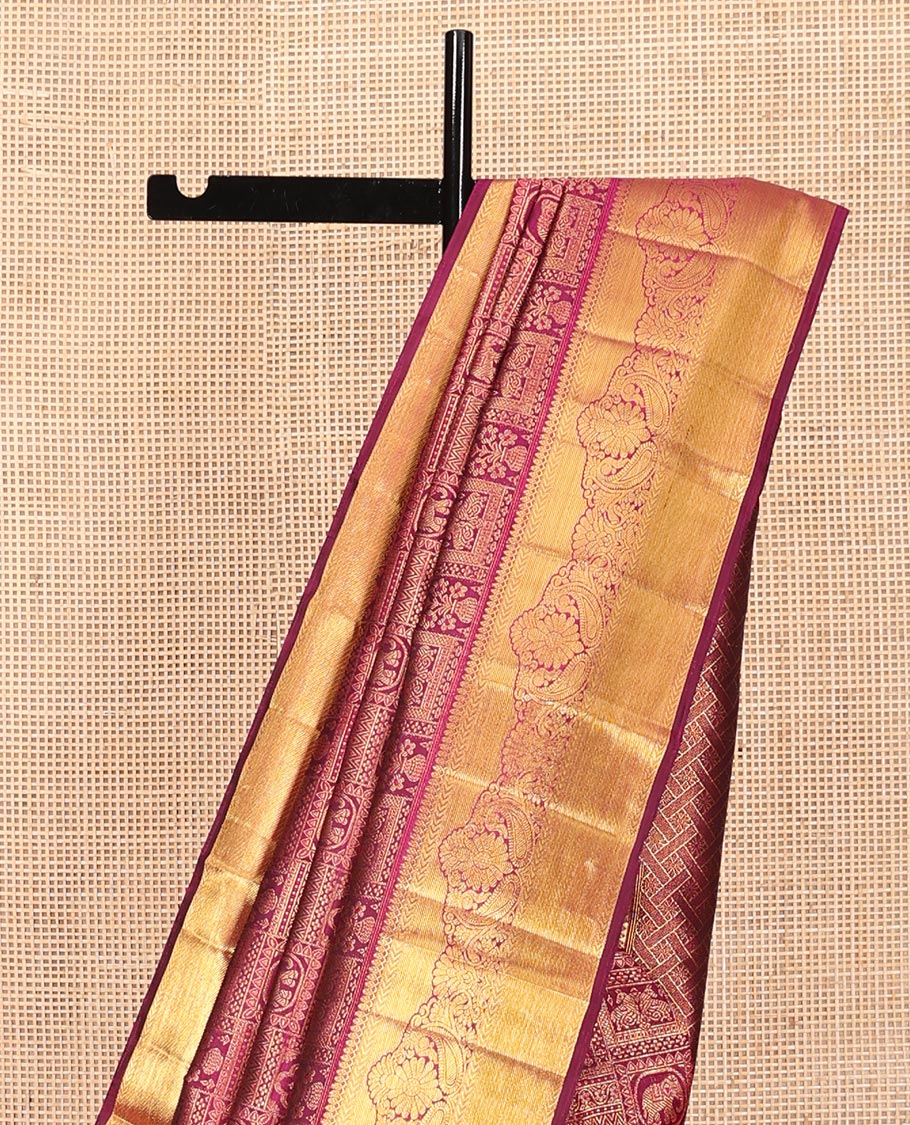Magenta Kanchipuram Wedding Silk Saree