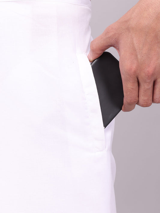 Men's Border Flexi Dhoti Combo Gora Flexi pocket