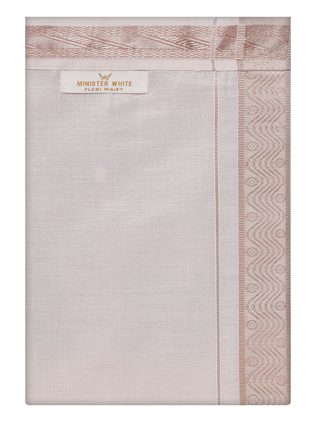 Mens Tissue Light Copper Shirt with Jacquard Fancy Border Flexi Dhoti Wedding Combo Nios