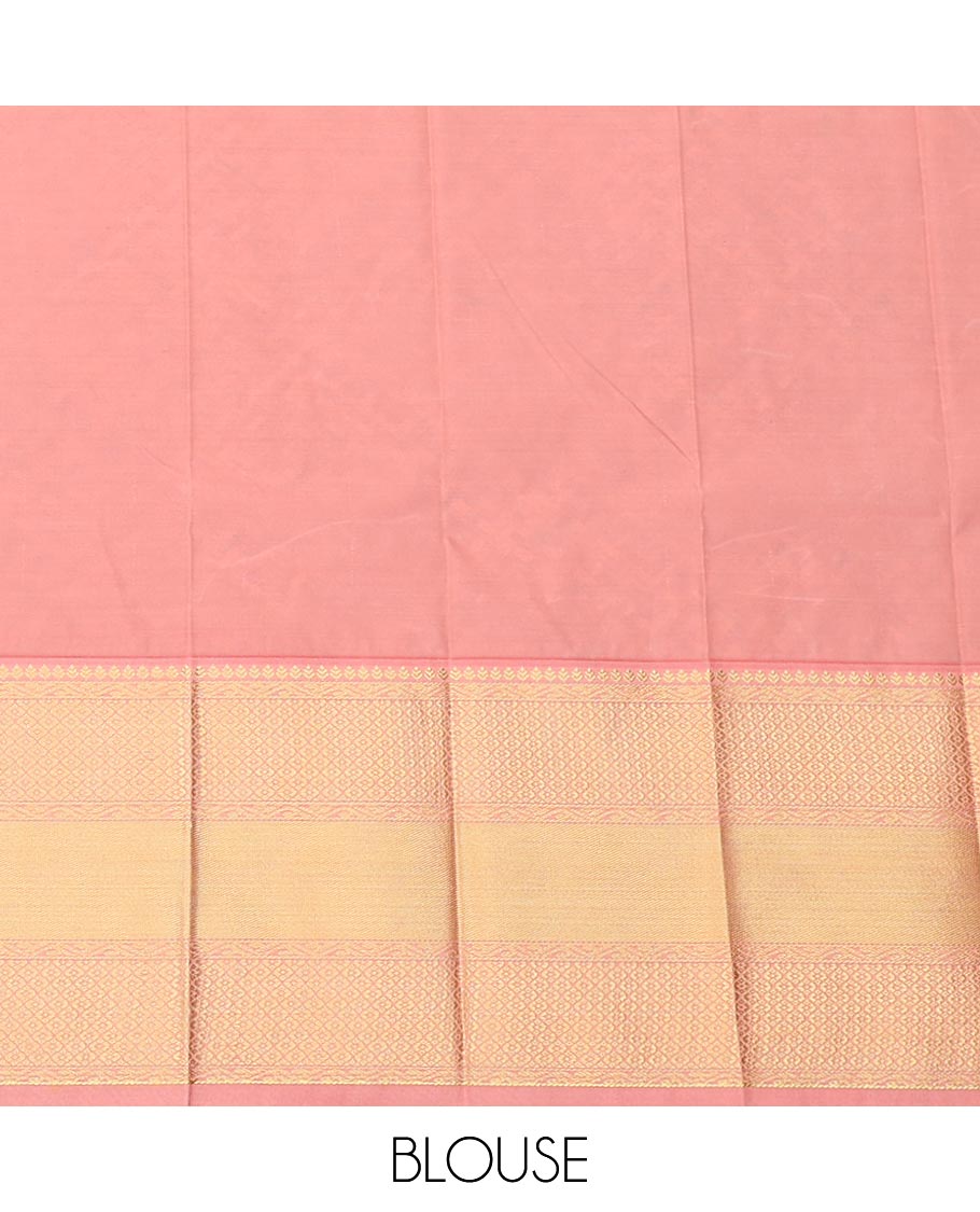 Blue butta enclosed checked gift saree, contrast traditional zari design border, and jaal pallu