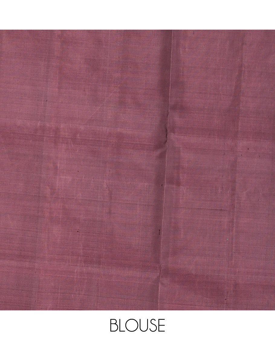 Green zari stripes soft silk saree , contrast zari design border & floral design pallu