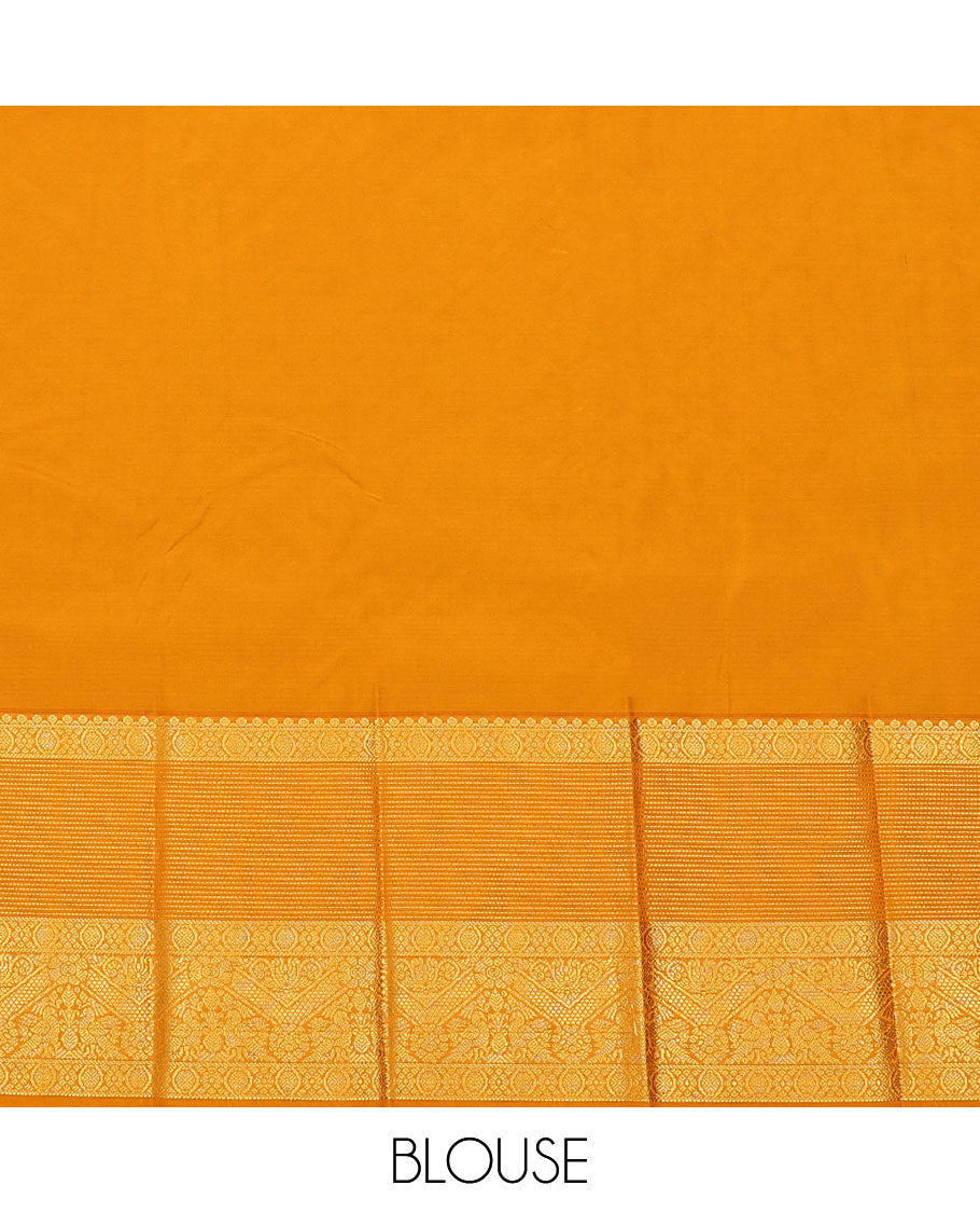 Blue zari buttas and striped budget silk saree, contrast traditional zari design border, and pallu of intricate designs