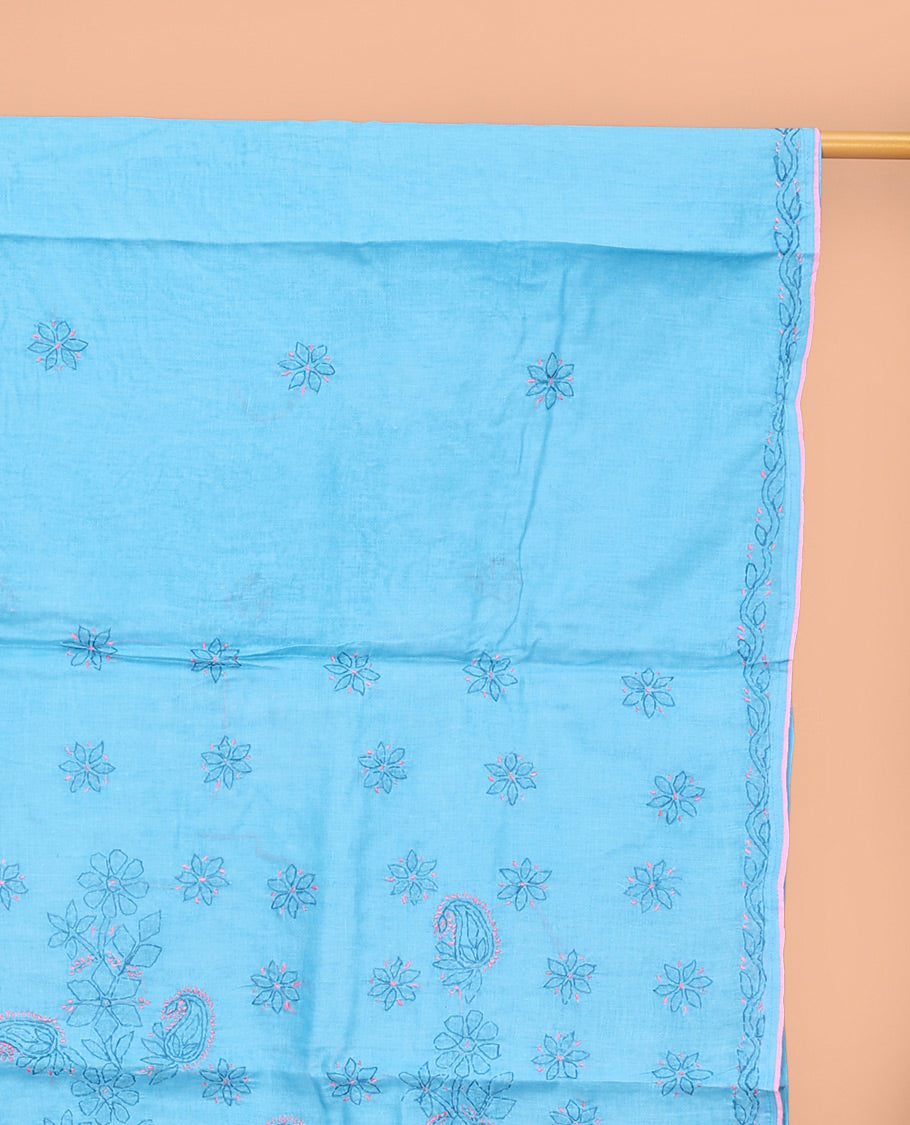 Blue Lucknowi Chikankari Saree