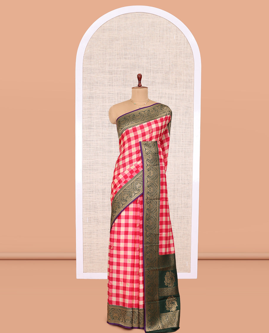 Pink Fancy Mysore Silk Saree