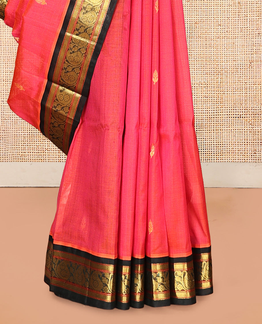 Pink Paisley Kuppadam Silk Saree