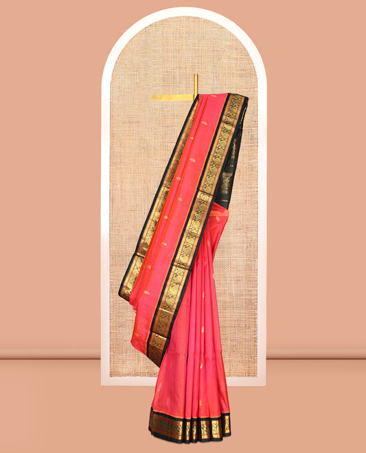 Pink Paisley Kuppadam Silk Saree