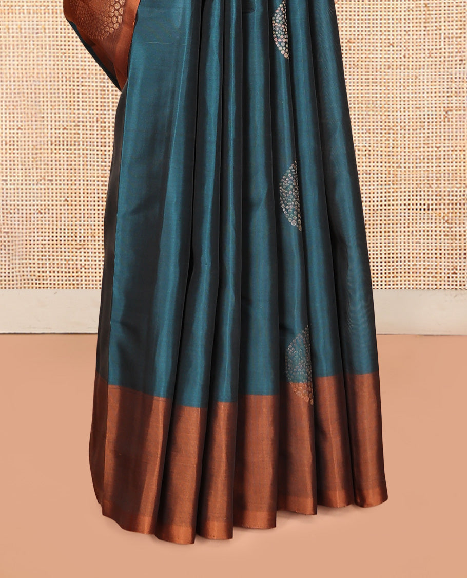 Blue Mayuri Lite Silk Mix Saree