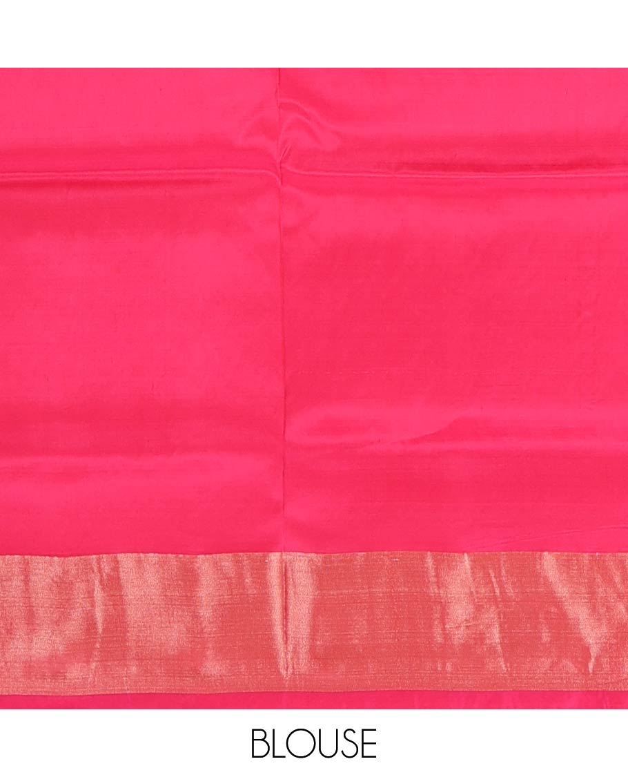 Maroon zari buttas Uppada saree, contrast bavanji border, and jaal design pallu