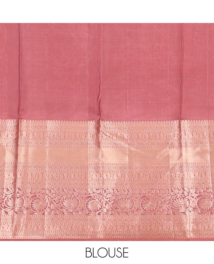 Brown floral jacquard wedding silk saree, zari border of thilakam, muthu, kamalam, manga & kodi visiry & intricate pallu