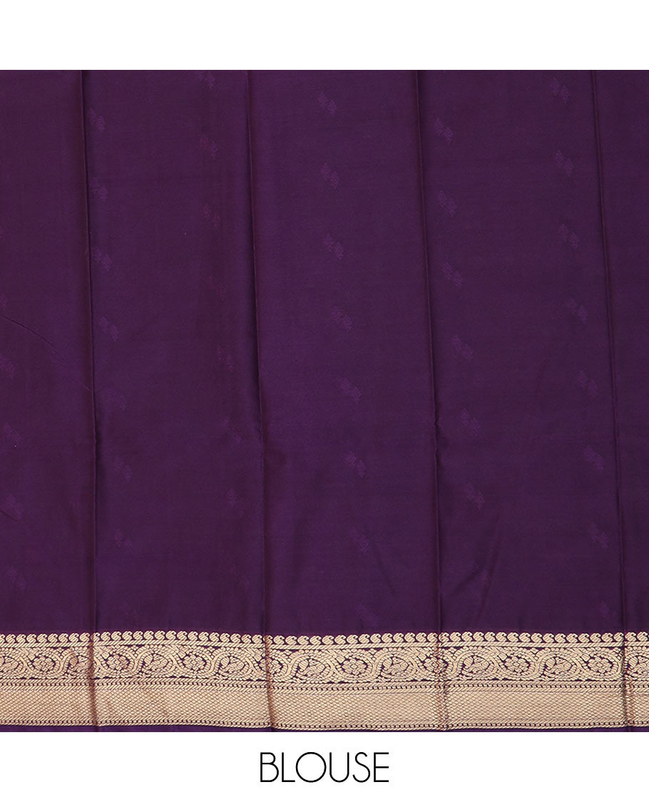 Grey zari buttas budget silk saree, contrast traditional zari border, and jaal pallu