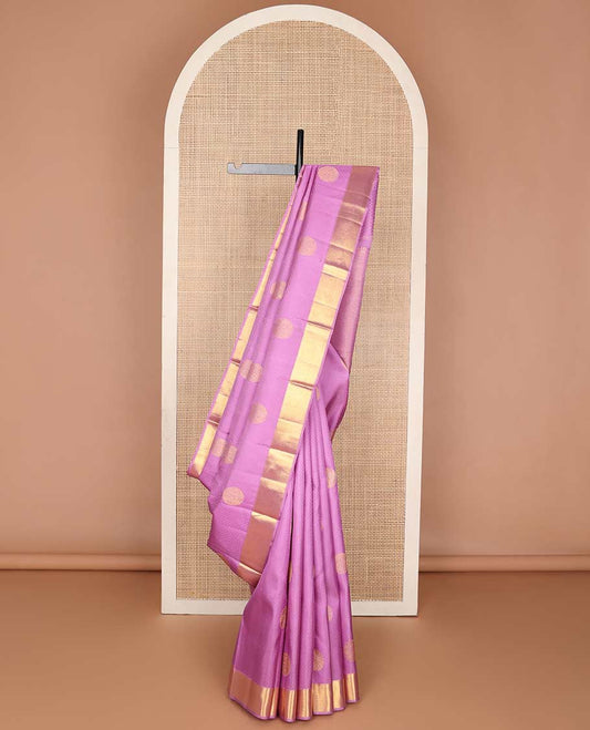 Purple buttas silk saree with self border of muthu, vanki design & argyle design  pallu