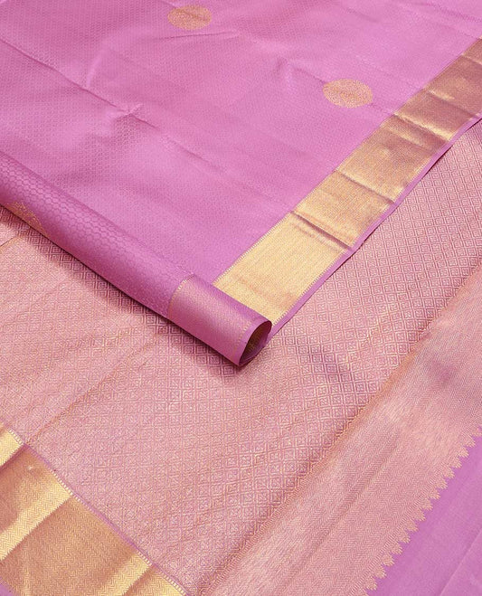 Purple buttas silk saree with self border of muthu, vanki design & argyle design  pallu