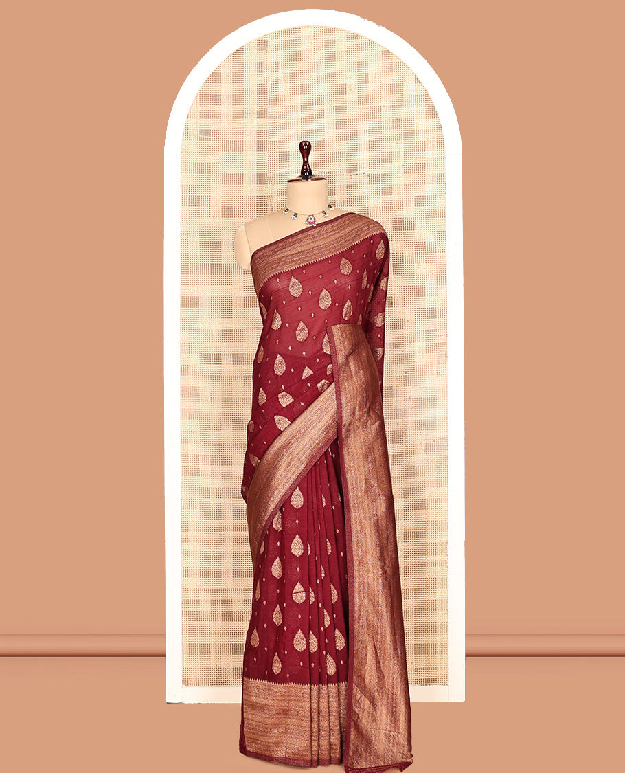 Maroon Fancy Crepe Saree