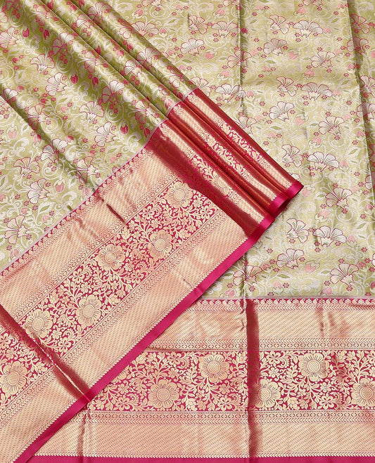 Green Art Silk Half-Saree
