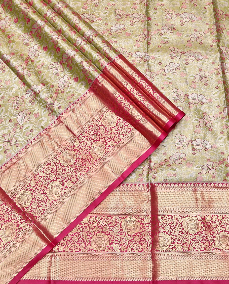 Green Art Silk Half-Saree