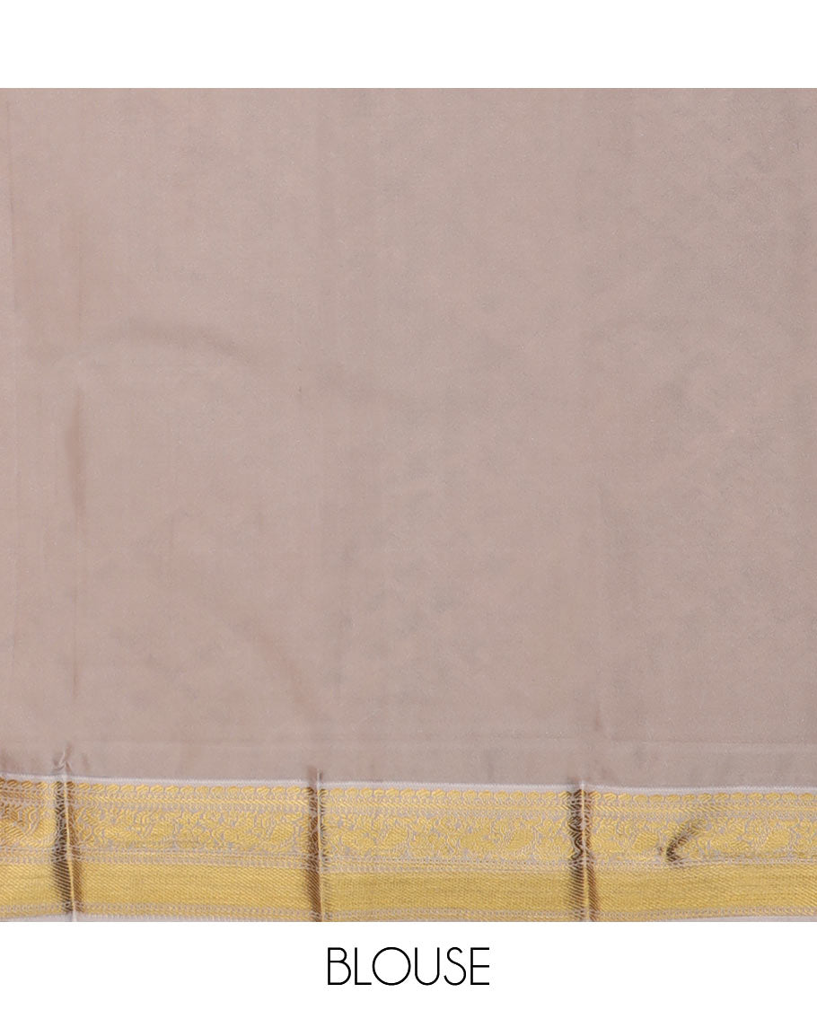 Blue zari buttas budget silk saree, contrast traditional zari border, and jaal pallu