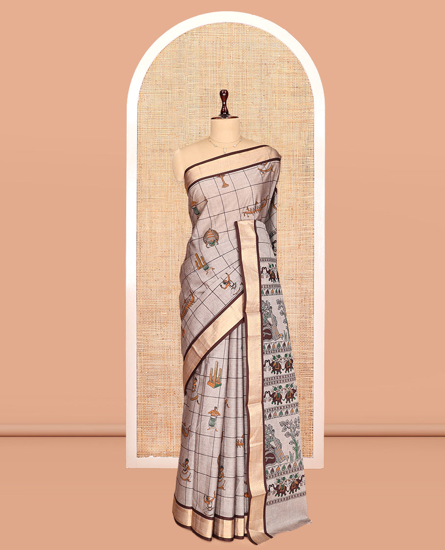 Grey Chirala Cotton Saree