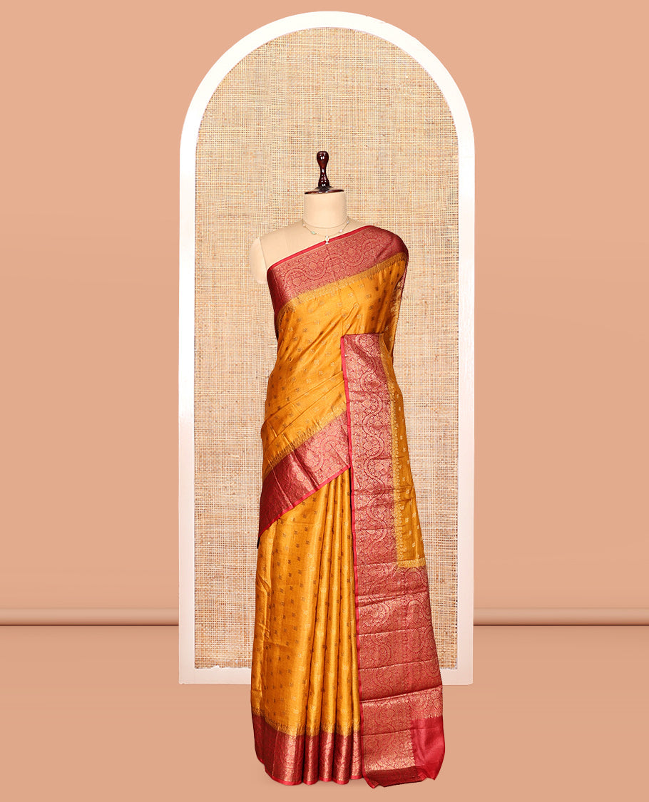 Yellow Fancy Tussar Saree