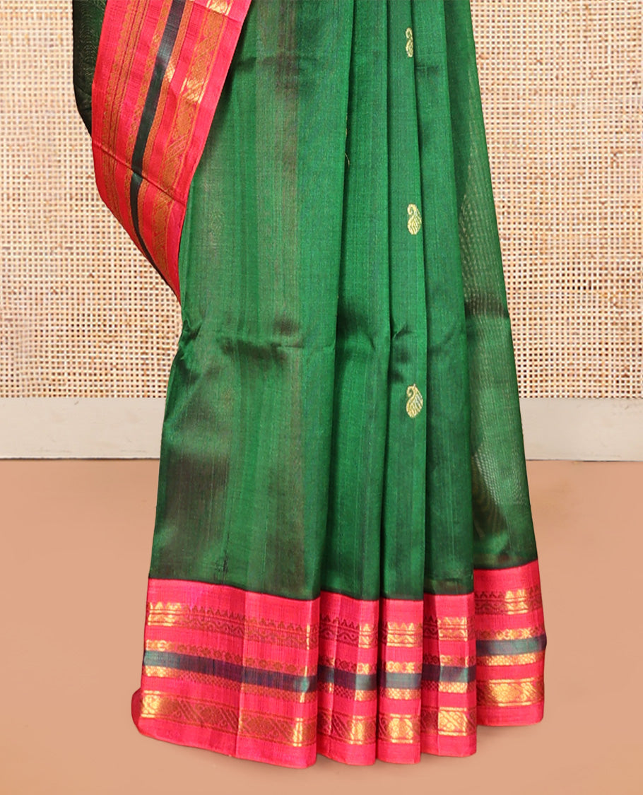 Green Paisley Kuppadam Silk Saree
