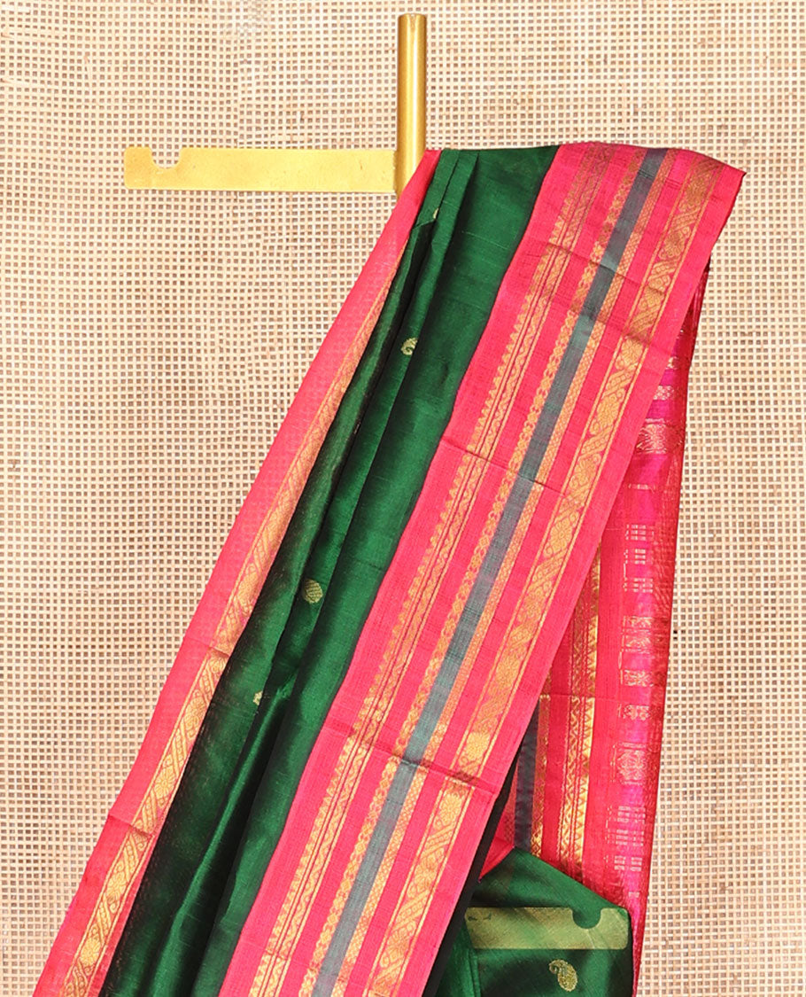 Green Paisley Kuppadam Silk Saree