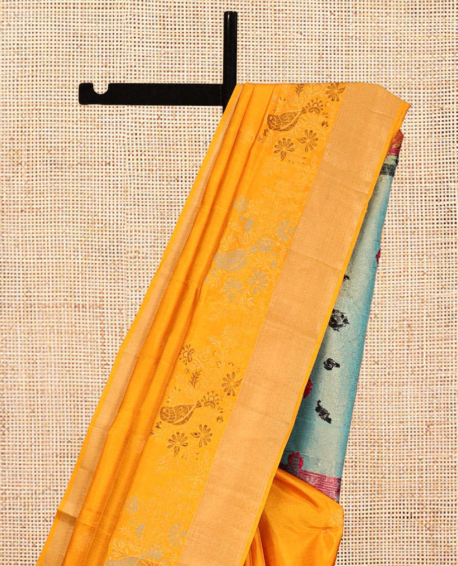Yellow Mayuri Soft Silk Saree