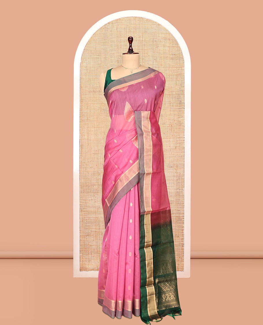 Pink Silk Cotton Saree