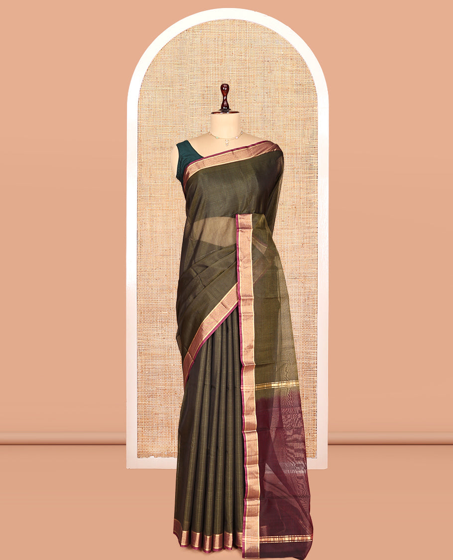 Green Plain Silk Cotton Saree