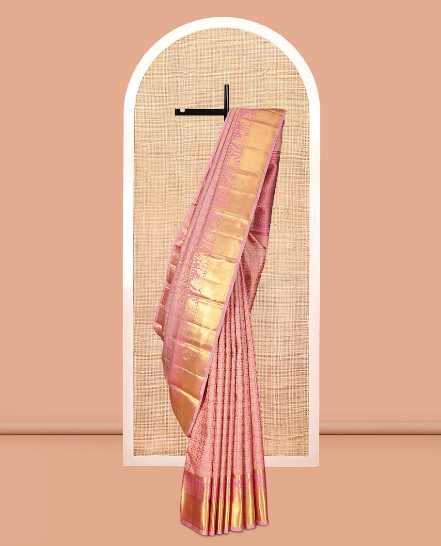 Pink Kanchipuram Wedding Silk Saree
